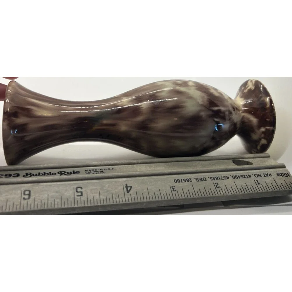 Germany  Art Pottery Bud Vase Handmade brown ivory 6